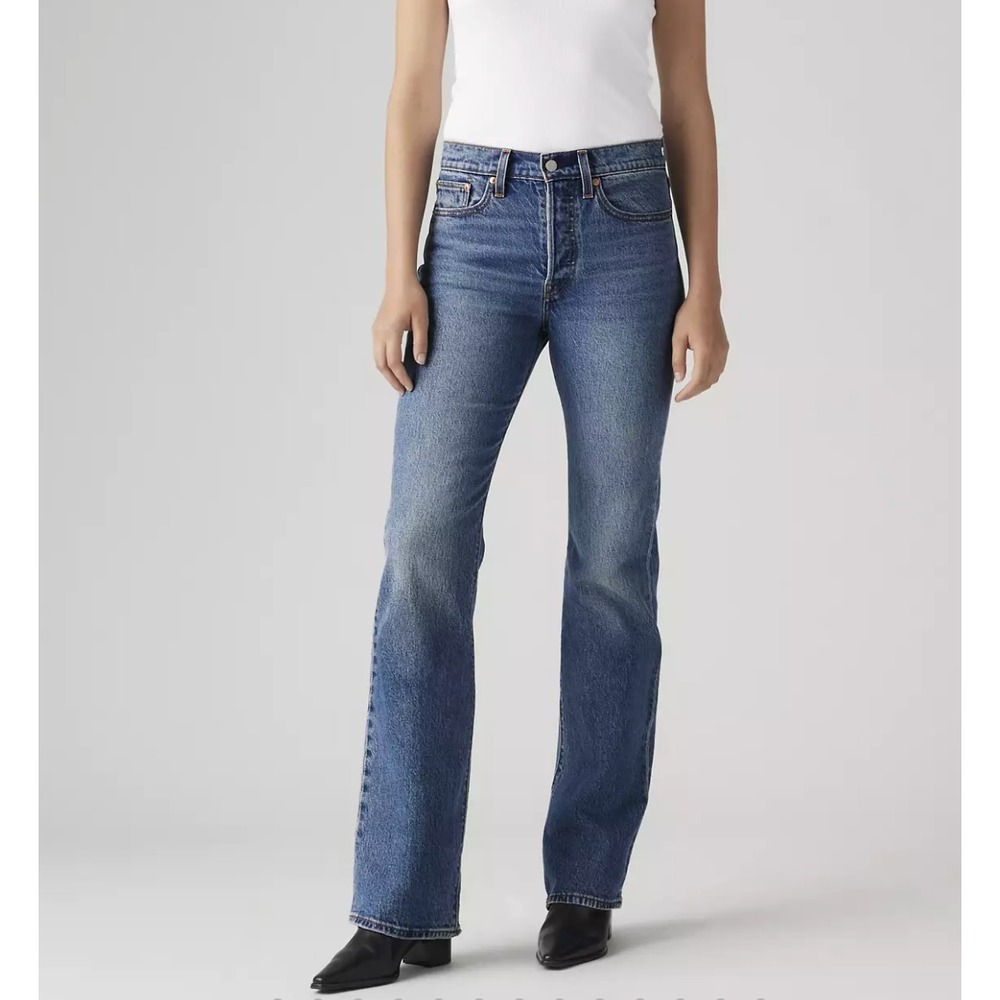 Levi's Premium Jeans Womens 28x30 Wedgie Bootcut Dark Wash High Rise Retro NWT